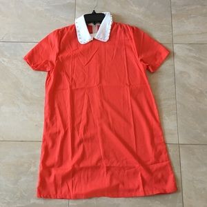 Pearl collar shift dress